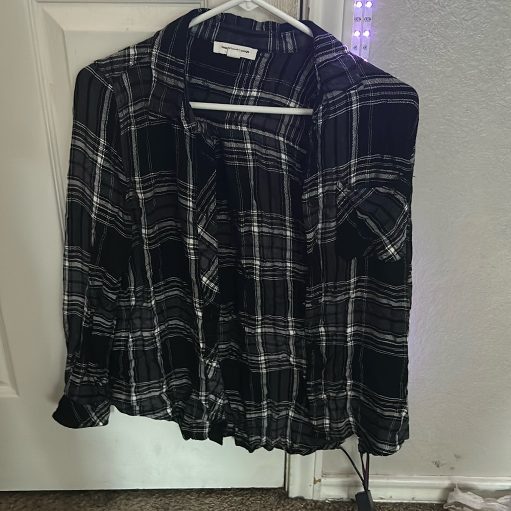 Black and white button up